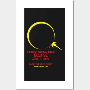 Eclipse 2024 Pennsylvania, USA Posters and Art